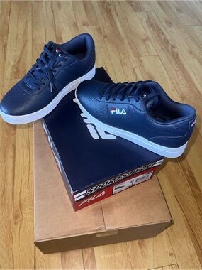 Fila Navy and White Low-Top Sneakers